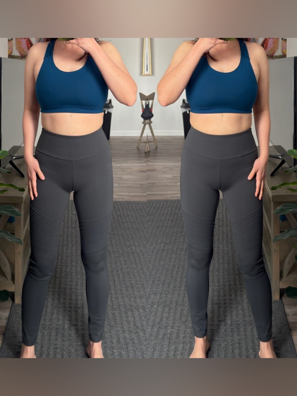 Parasuco Charcoal High-Rise Ribbed Knee Leggings